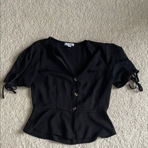 Elegant Black Button-Up Women's Top